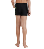 Boy's Endurance10 Hyperboom Panel Print Aquashort - Black, Turkish Sea & Hyper Yellow