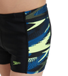 Boy's Endurance10 Hyperboom Panel Print Aquashort - Black, Turkish Sea & Hyper Yellow