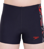 Boy's Endurance 10 Hyperboom Panel Aquashort - True Navy & Fed Red