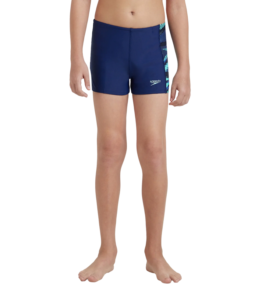 Boy's Endurance10 Hyperboom Panel Print Aquashort - Harmony, True Navy & Cobalt Pop