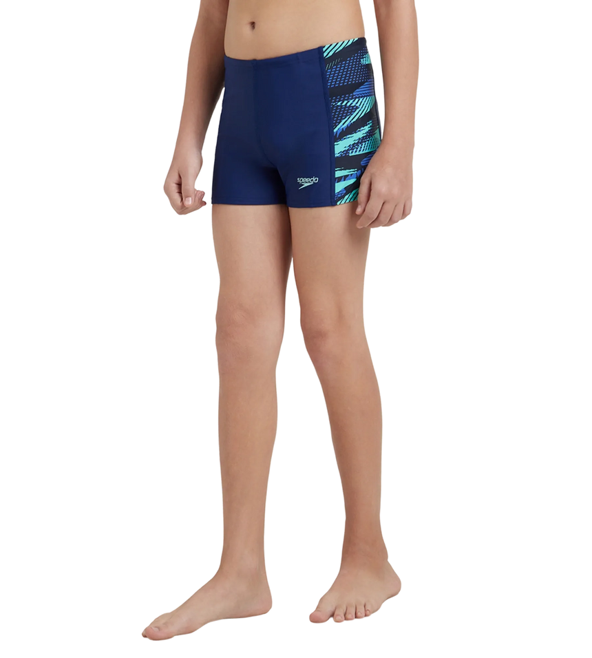 Boy's Endurance10 Hyperboom Panel Print Aquashort - Harmony, True Navy & Cobalt Pop