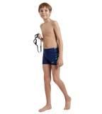 Boy's Endurance10 Hyperboom Panel Print Aquashort - Harmony, True Navy & Cobalt Pop