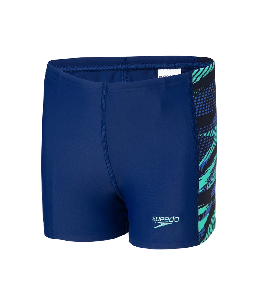 Boy's Endurance10 Hyperboom Panel Print Aquashort - Harmony, True Navy & Cobalt Pop