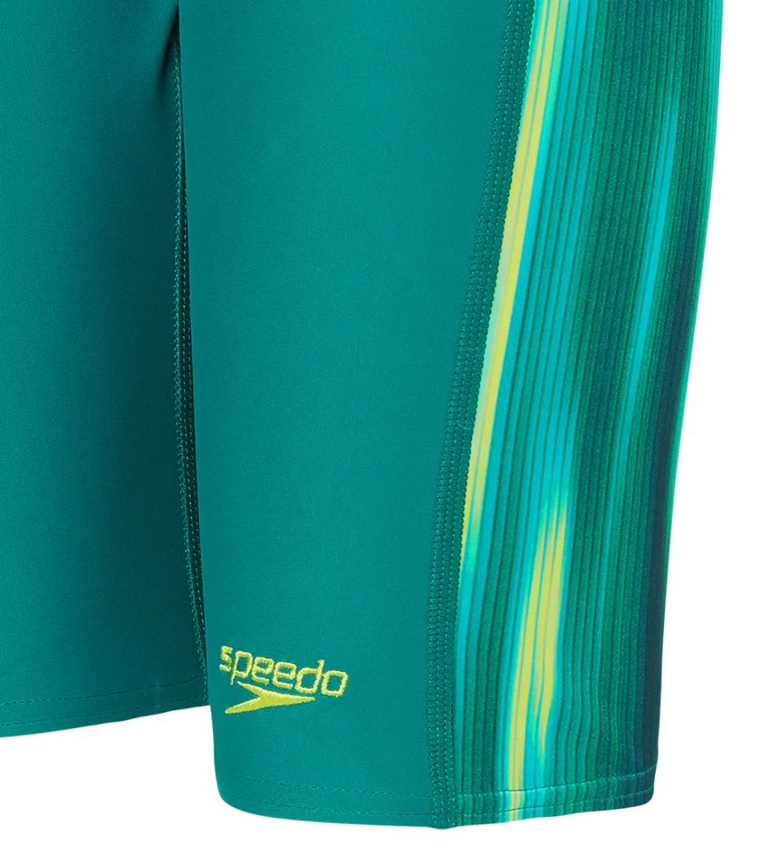 Boy's Endurance10 Side Panel Print Jammer - Kai Green & Lemon Drizzle