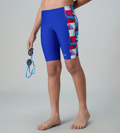 Boy's Endurabrite Side Panel Print Jammer - Deep Saffire & Periwinkle Blue