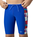 Boy's Endurabrite Side Panel Print Jammer - Deep Saffire & Periwinkle Blue