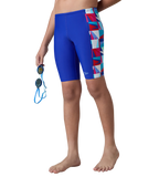 Boy's Endurabrite Side Panel Print Jammer - Deep Saffire & Periwinkle Blue