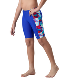 Boy's Endurabrite Side Panel Print Jammer - Deep Saffire & Periwinkle Blue