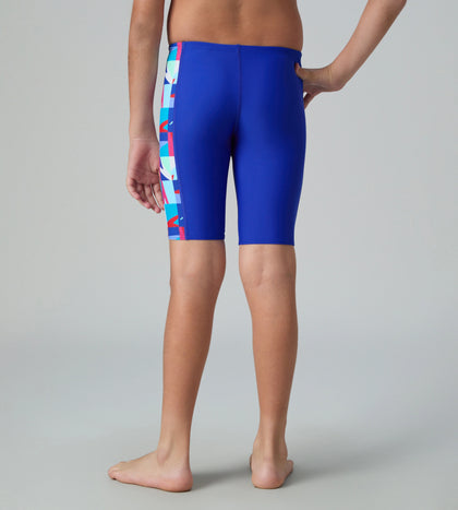 Boy's Endurabrite Side Panel Print Jammer - Deep Saffire & Periwinkle Blue