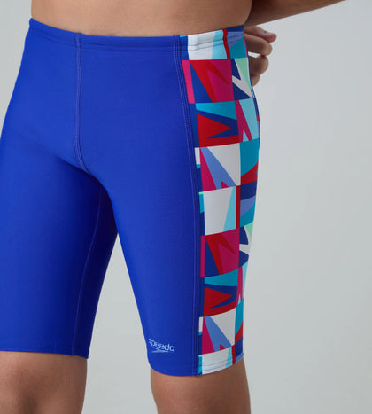 Boy's Endurabrite Side Panel Print Jammer - Deep Saffire & Periwinkle Blue