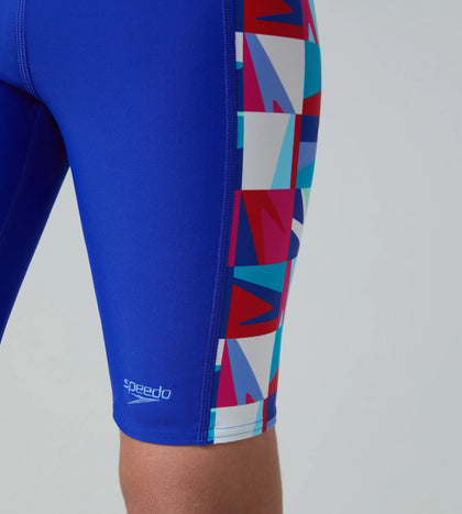 Boy's Endurabrite Side Panel Print Jammer - Deep Saffire & Periwinkle Blue