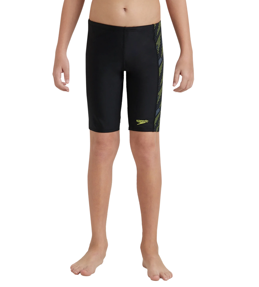 Boy's Endurance 10 Hyperboom Panel Print Jammer - Black & Lemon Drizzle