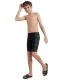 Boy's Endurance 10 Hyperboom Panel Print Jammer - Black & Lemon Drizzle