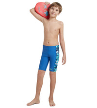 Boy's Enduraflex Side Panel Digital Print Jammer - Turkish Sea, Peacoat & Picton Blue