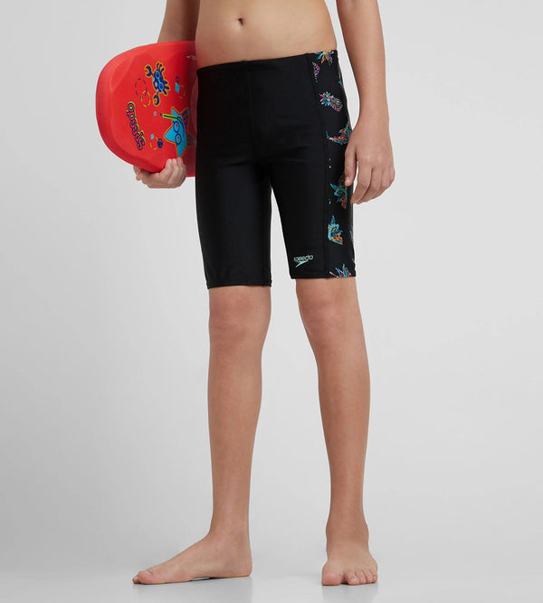 Boy's Endurance10 Side Panel Digital Print Jammer - Black, Anthracite & Arctic Glass