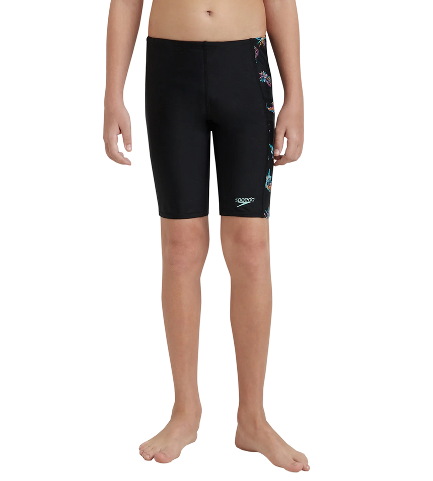 Boy's Endurance10 Side Panel Digital Print Jammer - Black, Anthracite & Arctic Glass