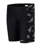 Boy's Endurance10 Side Panel Digital Print Jammer - Black, Anthracite & Arctic Glass