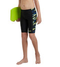 Boy's Endurance10 Side Panel Hyperboom Print Jammer - Black, Turkish Sea & Hyper Yellow