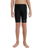 Boy's Endurance10 Side Panel Hyperboom Print Jammer - Black, Turkish Sea & Hyper Yellow
