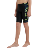 Boy's Endurance10 Side Panel Hyperboom Print Jammer - Black, Turkish Sea & Hyper Yellow