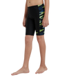 Boy's Endurance10 Side Panel Hyperboom Print Jammer - Black, Turkish Sea & Hyper Yellow