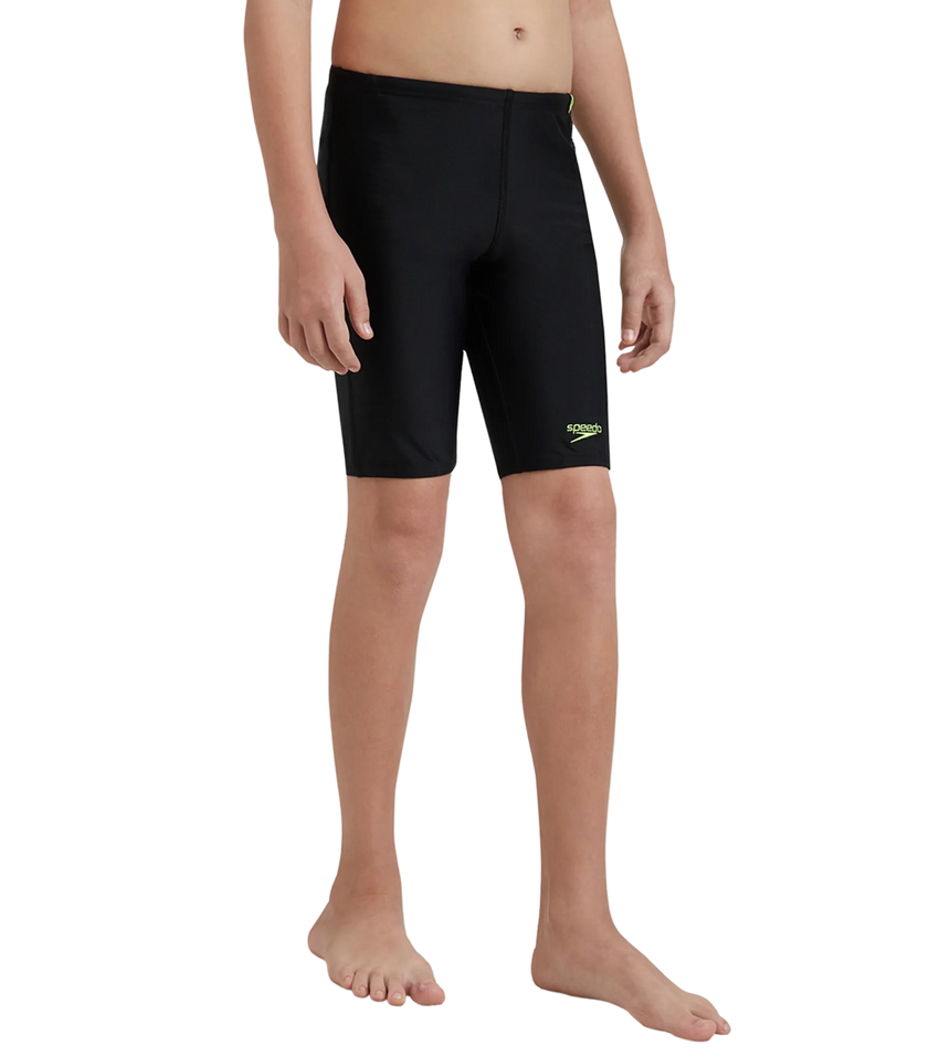 Boy's Endurance10 Side Panel Hyperboom Print Jammer - Black, Turkish Sea & Hyper Yellow
