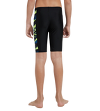 Boy's Endurance10 Side Panel Hyperboom Print Jammer - Black, Turkish Sea & Hyper Yellow