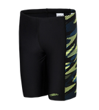Boy's Endurance10 Side Panel Hyperboom Print Jammer - Black, Turkish Sea & Hyper Yellow