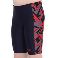 Boy's Endurance 10 Hyperboom Panel Print Jammer - True Navy & Fed Red