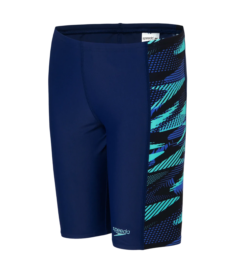 Boy's Endurance10 Side Panel Hyperboom Print Jammer - Harmony, True Navy & Cobalt Pop