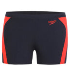 Men's Polyester Monogram Graphic Print Splice Aquashort - Navy & Lobster