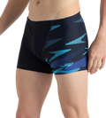 Men's Endurance10 Hyperboom Print V-Cut Aquashort - True Navy, Cobalt Pop & Picton Blue
