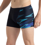 Men's Endurance10 Hyperboom Print V-Cut Aquashort - True Navy, Cobalt Pop & Picton Blue