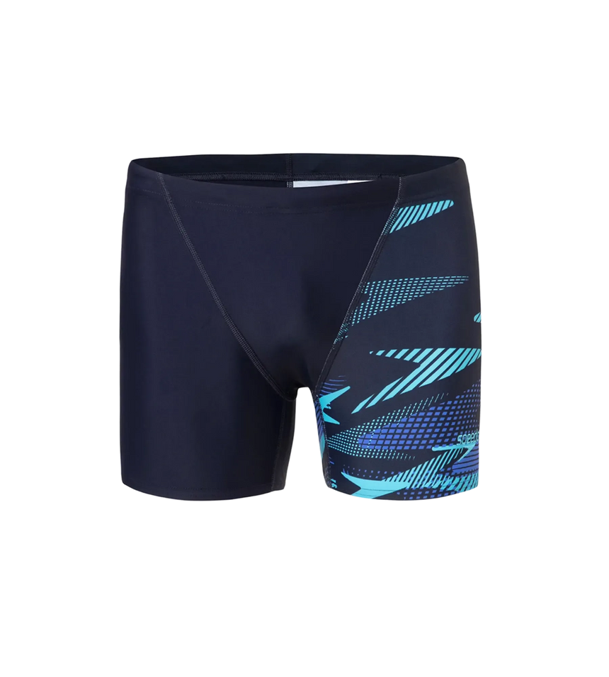 Men's Endurance10 Hyperboom Print V-Cut Aquashort - True Navy, Cobalt Pop & Picton Blue