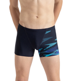 Men's Endurance10 Hyperboom Print V-Cut Aquashort - True Navy, Cobalt Pop & Picton Blue