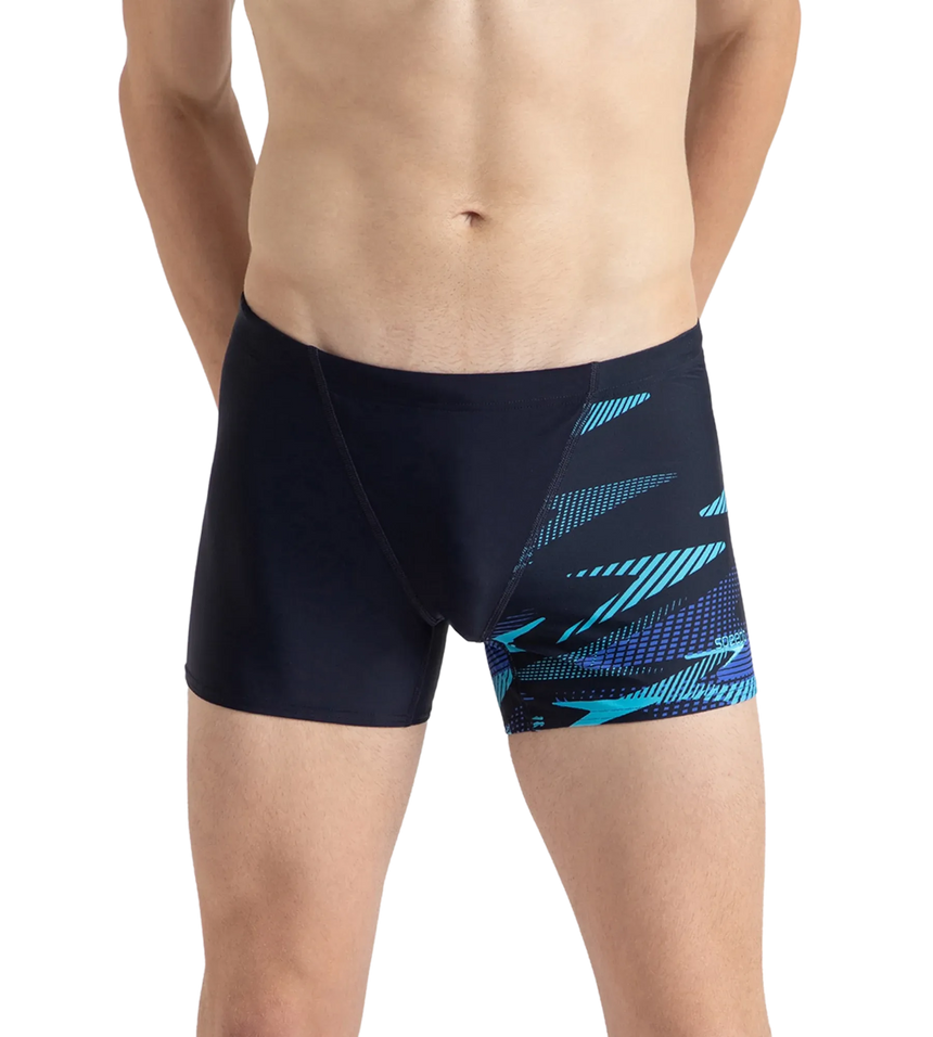 Men's Endurance10 Hyperboom Print V-Cut Aquashort - True Navy, Cobalt Pop & Picton Blue