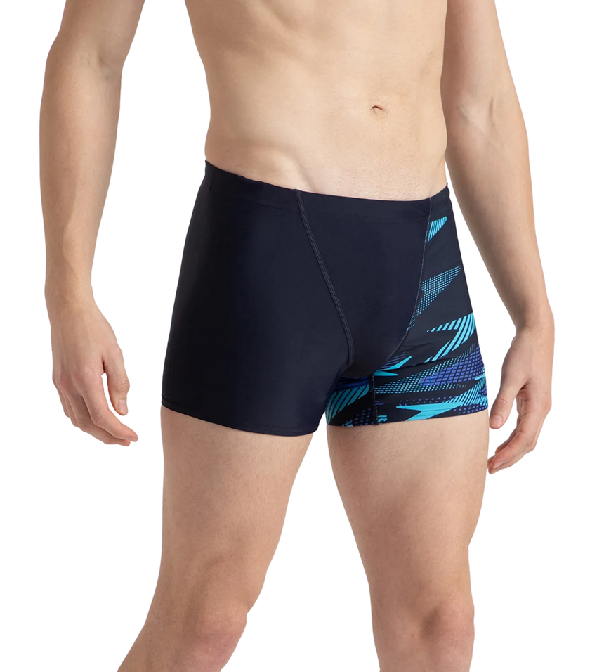 Men's Endurance10 Hyperboom Print V-Cut Aquashort - True Navy, Cobalt Pop & Picton Blue