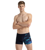 Men's Endurance10 Hyperboom Print V-Cut Aquashort - True Navy, Cobalt Pop & Picton Blue