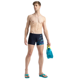 Men's Endurance10 Hyperboom Print V-Cut Aquashort - True Navy, Cobalt Pop & Picton Blue