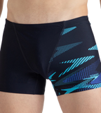 Men's Endurance10 Hyperboom Print V-Cut Aquashort - True Navy, Cobalt Pop & Picton Blue