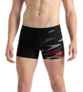 Men's Endurance10 Hyperboom Print V-Cut Aquashort - Black, High Risk Red & Monument