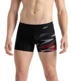 Men's Endurance10 Hyperboom Print V-Cut Aquashort - Black, High Risk Red & Monument