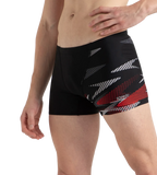 Men's Endurance10 Hyperboom Print V-Cut Aquashort - Black, High Risk Red & Monument