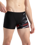 Men's Endurance10 Hyperboom Print V-Cut Aquashort - Black, High Risk Red & Monument
