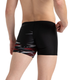 Men's Endurance10 Hyperboom Print V-Cut Aquashort - Black, High Risk Red & Monument