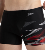 Men's Endurance10 Hyperboom Print V-Cut Aquashort - Black, High Risk Red & Monument