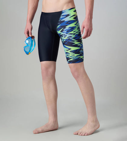 Men's Endurance10 Hyperboom Print V-Cut Jammer - True Navy & Deep Saffire