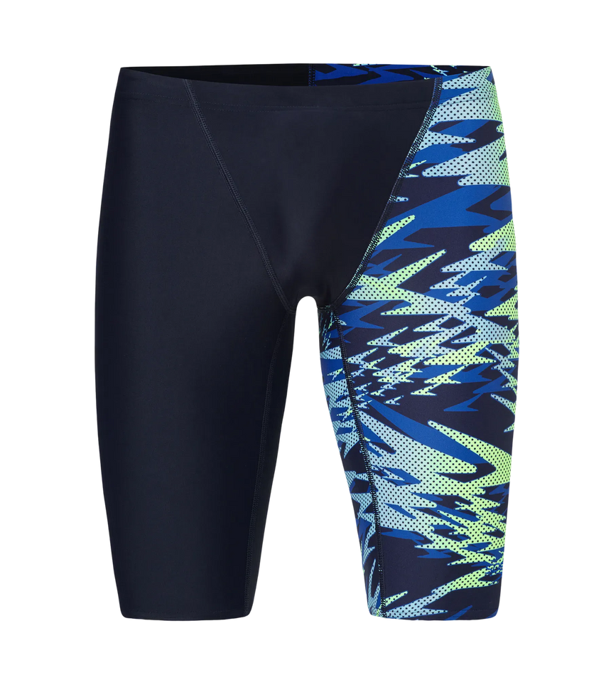 Men's Endurance10 Hyperboom Print V-Cut Jammer - True Navy & Deep Saffire