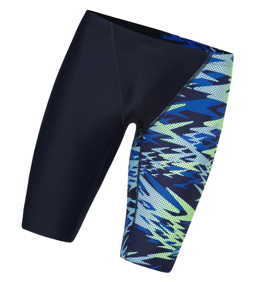 Men's Endurance10 Hyperboom Print V-Cut Jammer - True Navy & Deep Saffire