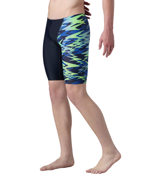 Men's Endurance10 Hyperboom Print V-Cut Jammer - True Navy & Deep Saffire